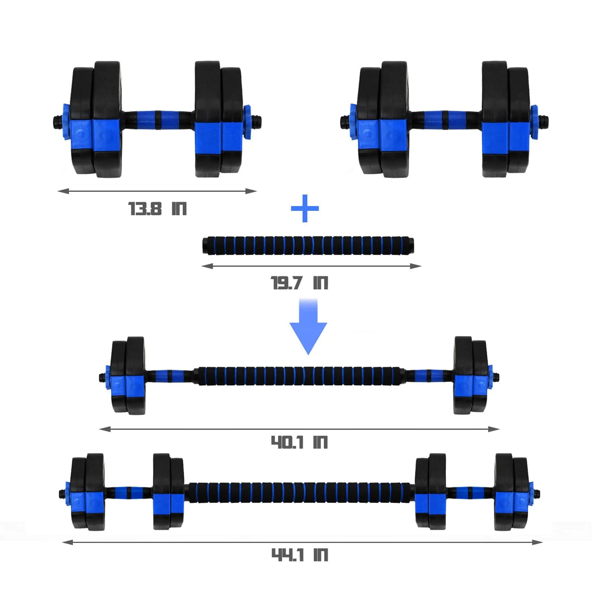 22lb Adjustable Dumbbell Set with Connector B34639