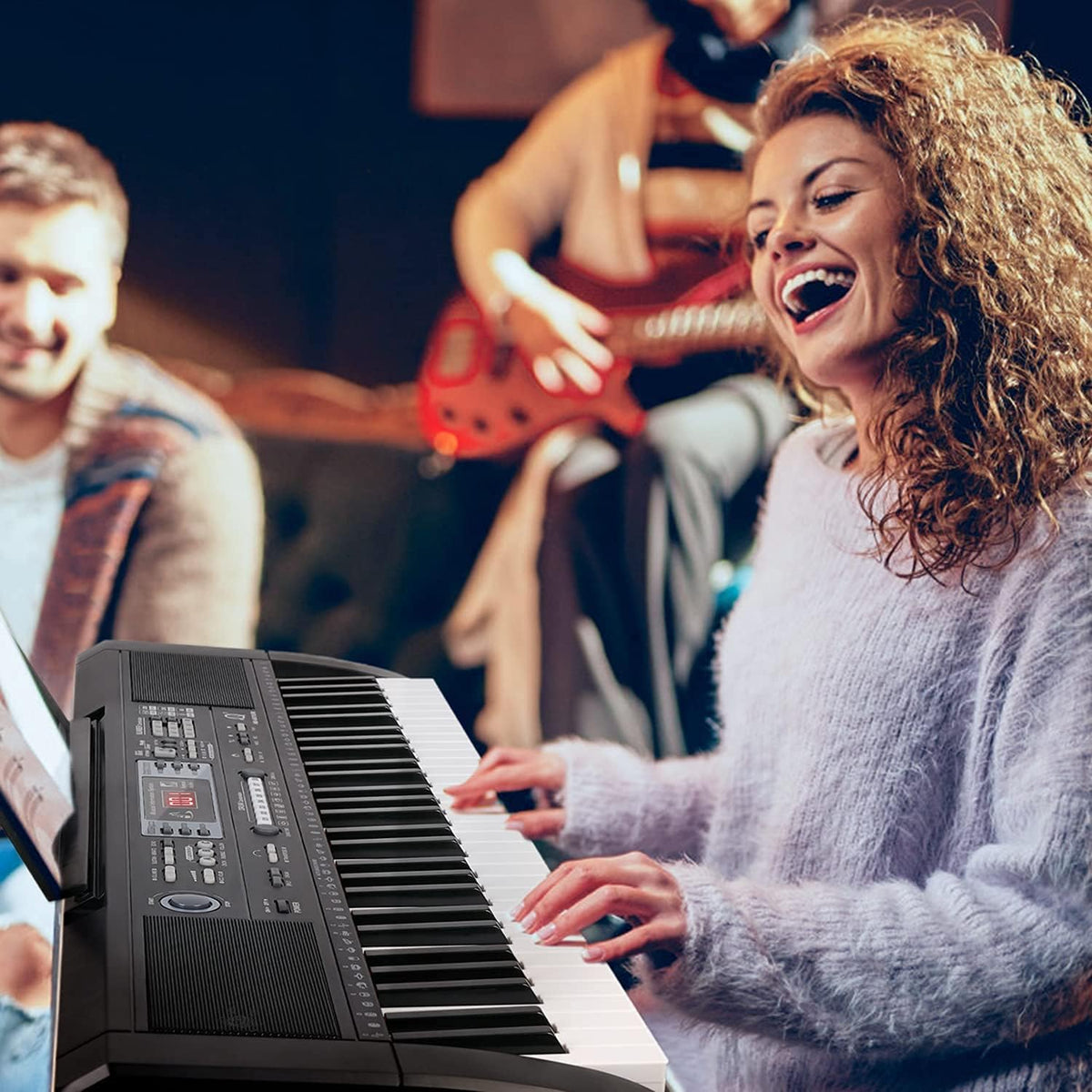 61 Key Electric Keyboard with Microphone and Power Supply F2801