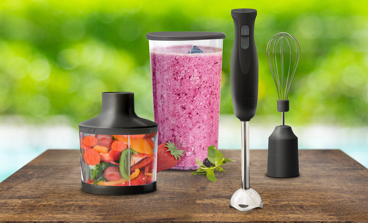 Black Immersion Hand Blender with Whisk Attachment V9351