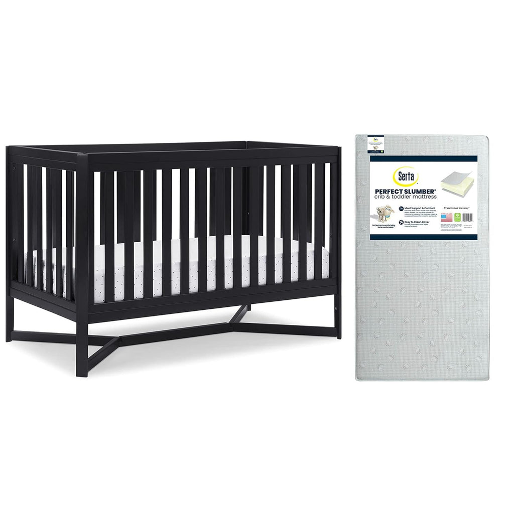 4-in-1 Convertible Crib and Dual Sided Crib & Toddler Mattress L636