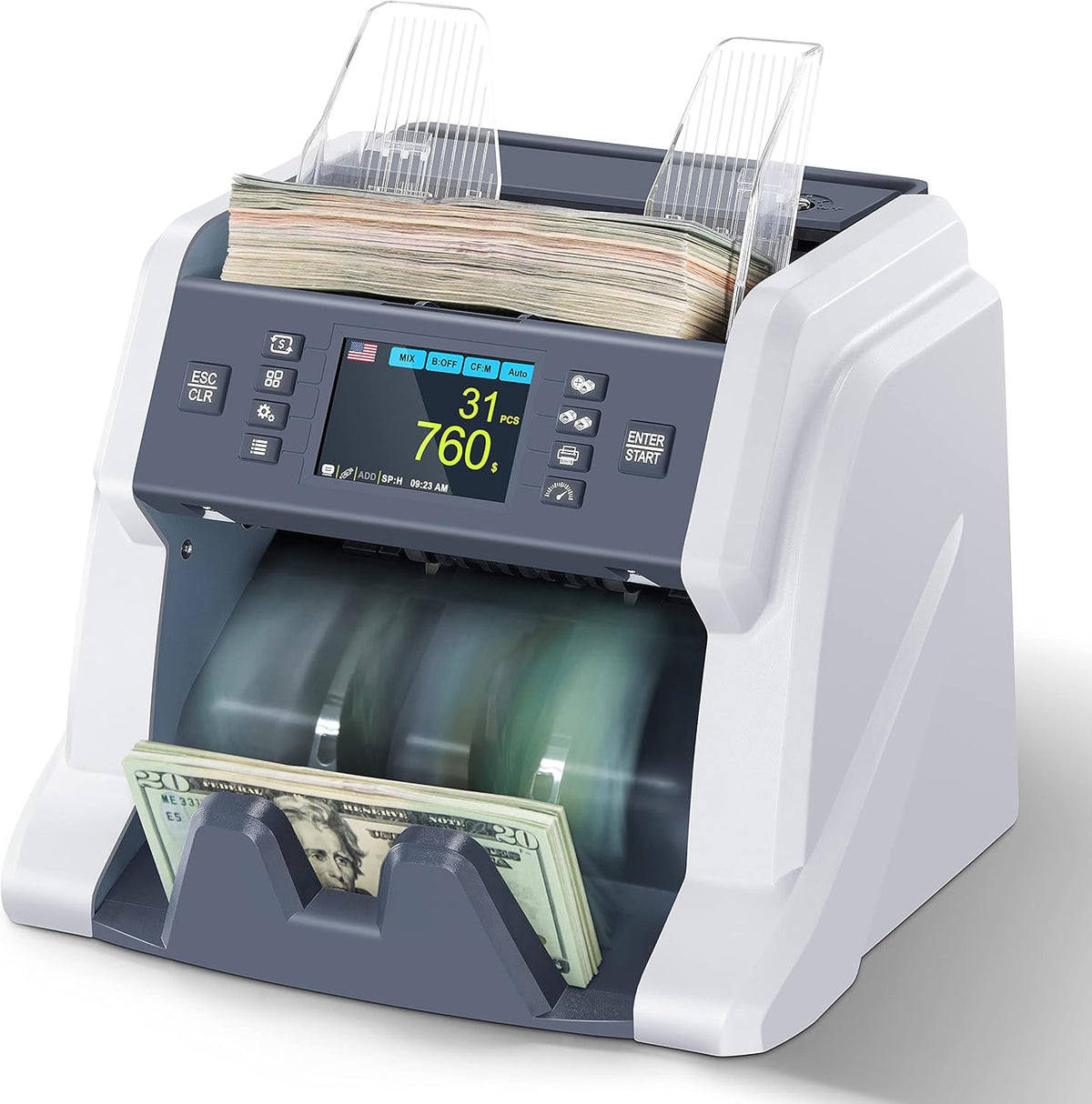 Money Counter Machine Cash Value Bill Counting Multi Currency Z1666