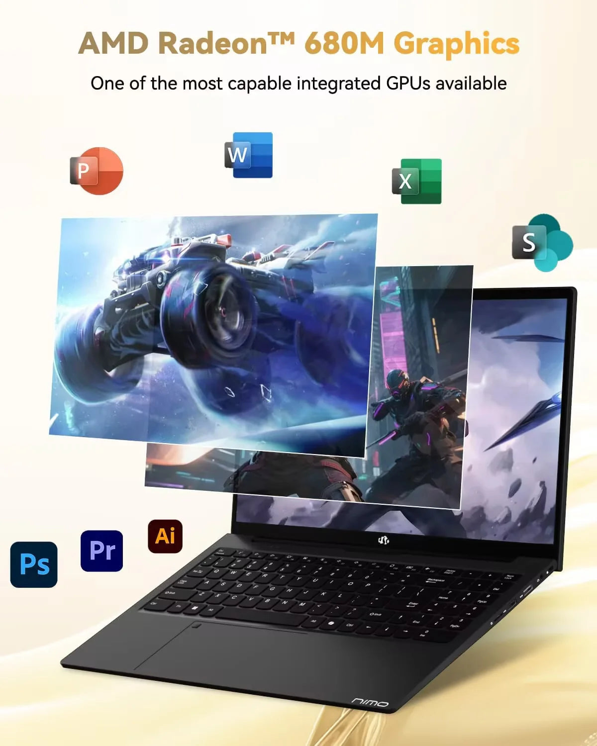 15.6" AMD Ryzen 7 Pro 6850U 16GB RAM 1TB SSD Gaming Laptop W705