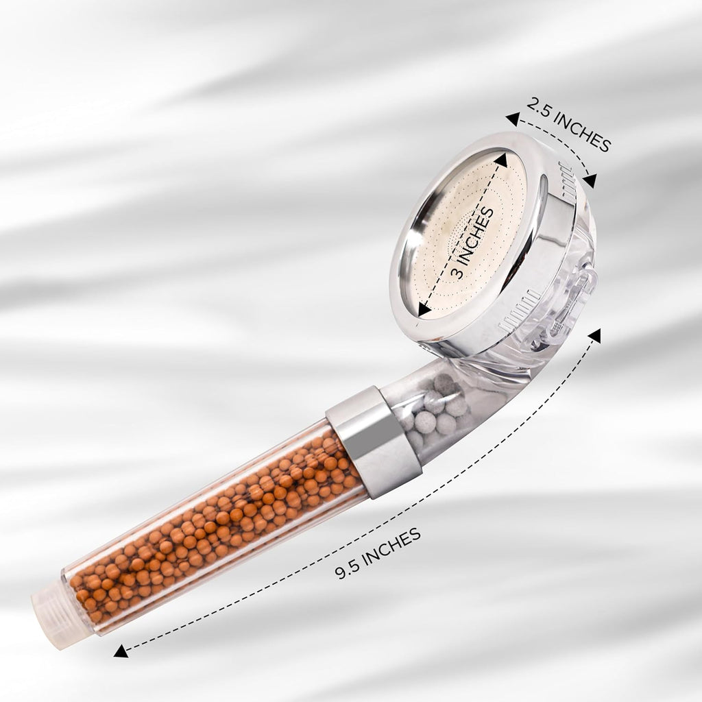 Shower Head with Triple Filtration Handheld Shower Head 3 Modes Adjustable Shower Head with Mineral Stones I4320