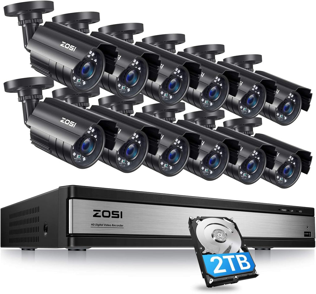 1080p 16 Channel Security Camera System with 2TB Hard Drive and 16 Bullet Cameras E53726