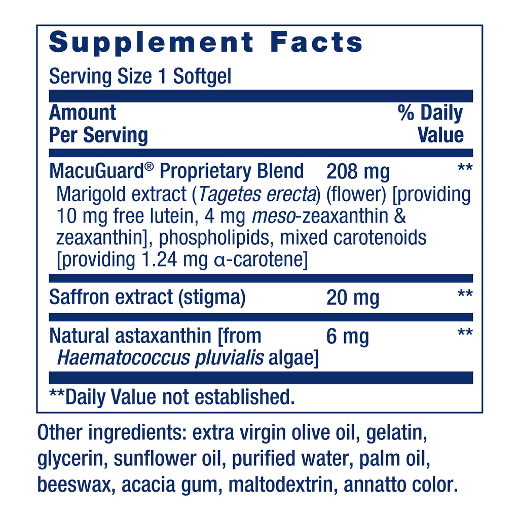 Eye Health Supplement with Saffron & Astaxanthin – 60 softgels R5655