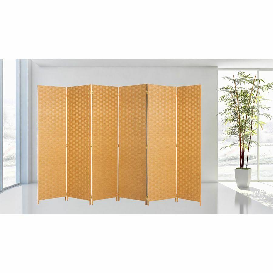 Beige 6 Panel Fiber Room Divider P6595