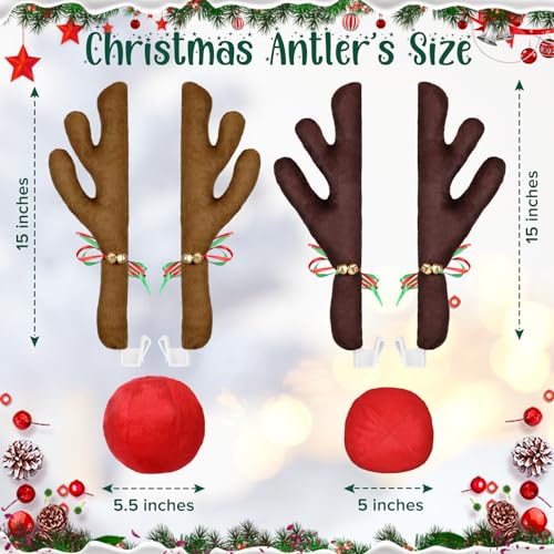 Christmas Reindeer Car Kit with LED and Jingle Bells S33636