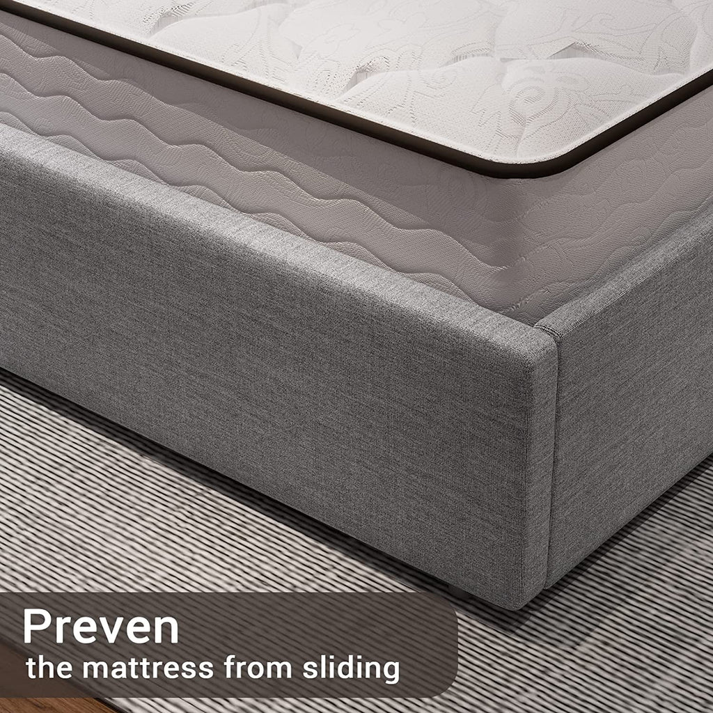 Full Bed Frame with LED Lights Headboard, USB Charging Station and 4 Drawers S969