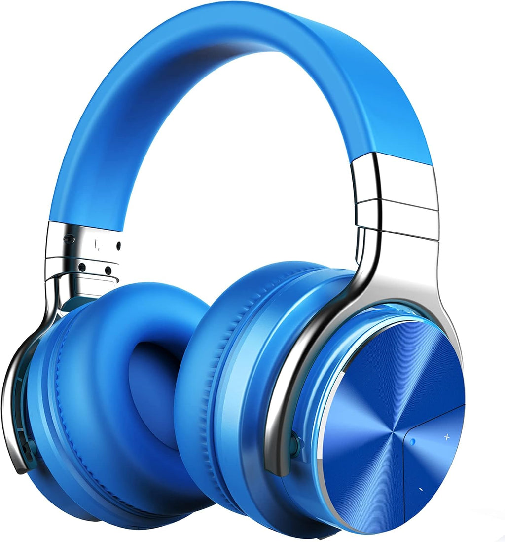 Blue Active Noise Cancelling Wireless Over Ear Headphones with Microphone N1083