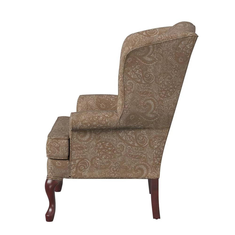 Cream Chenille Wingback Accent Chair H212