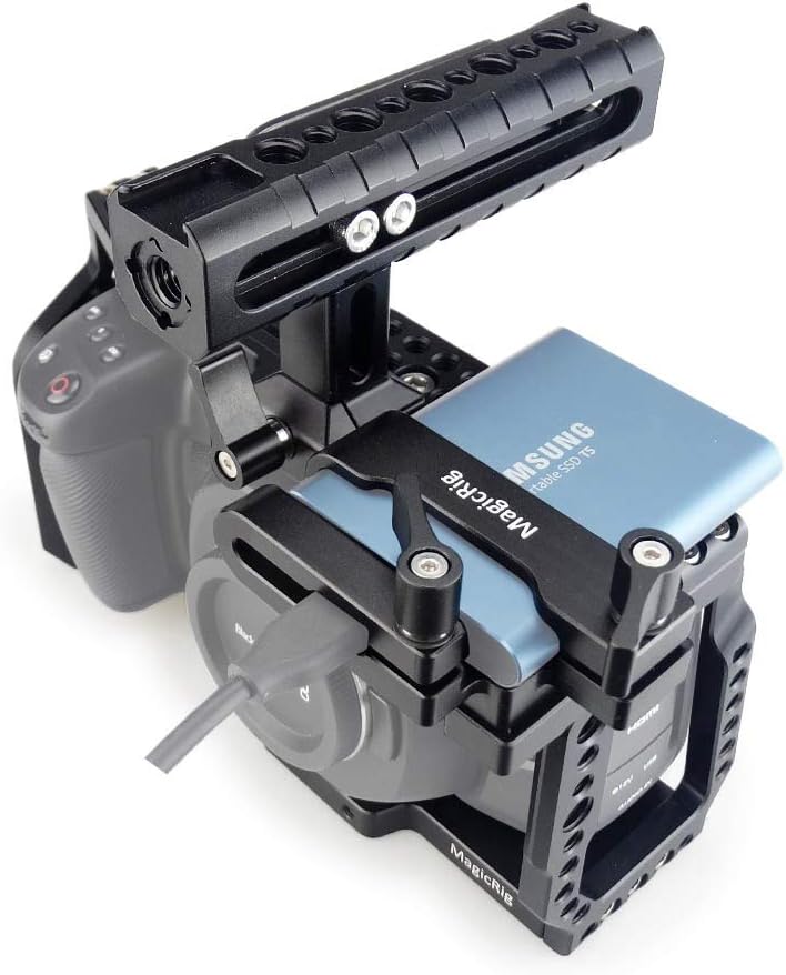 BMPCC 4K /6K Cage with NATO Handle + T5 SSD Card Mount Clamp Q3448