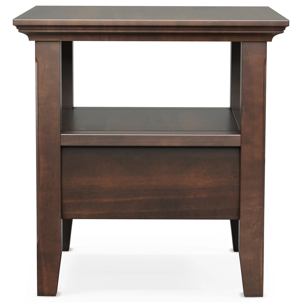 Solid Wood 19 inch Square End Table with Drawer E8920