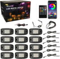 12 Pods RGB LED Rock Lights with Remote Control K26056