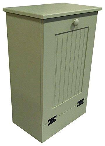 Sage Green Wooden Trash Bin U18355