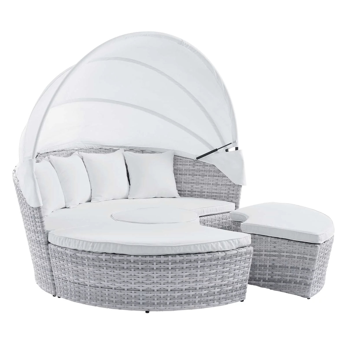 Light Gray White Outdoor Patio Daybed J82271