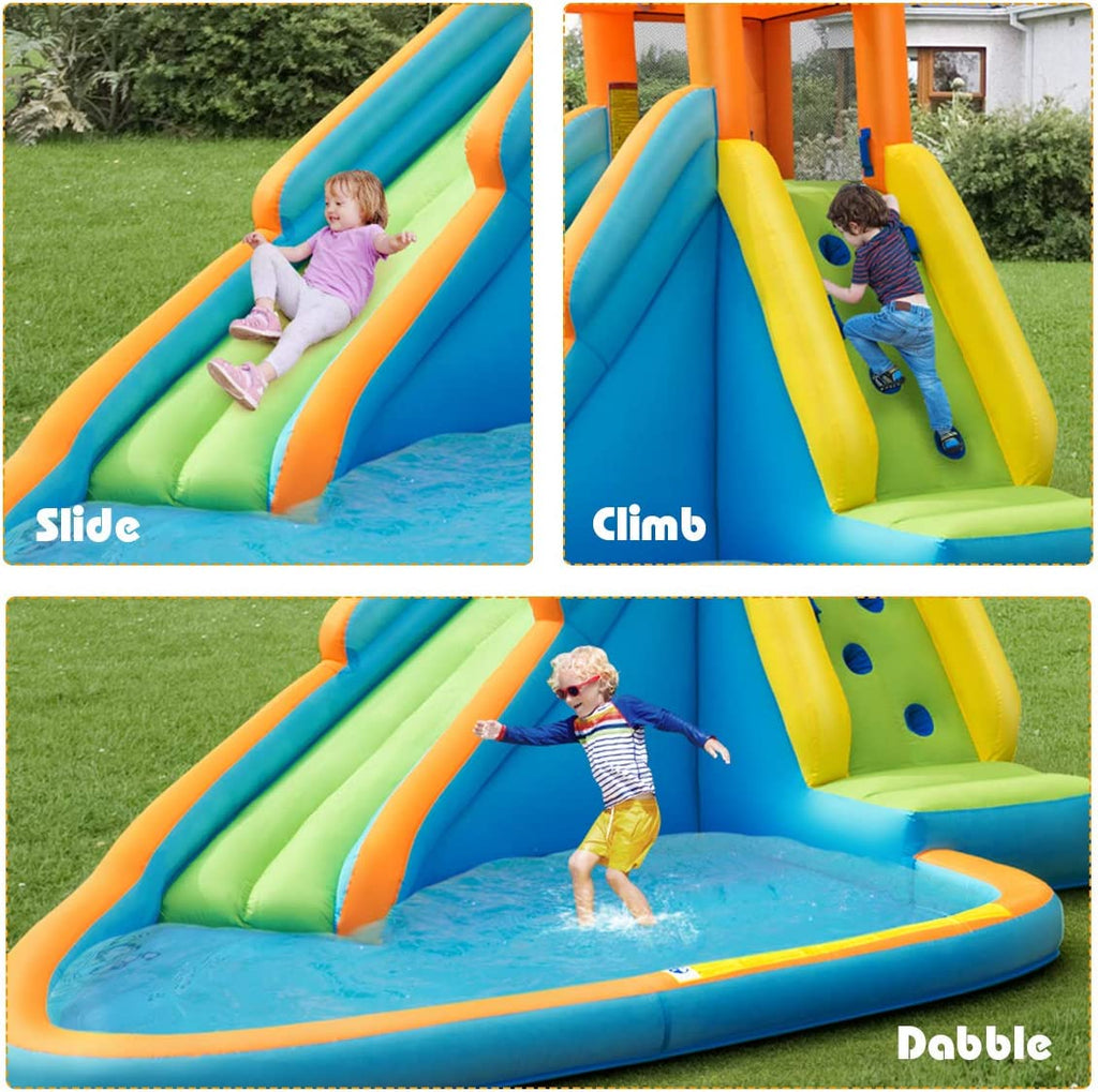 Inflatable Water Slide with Blower and Splashing Pool H208