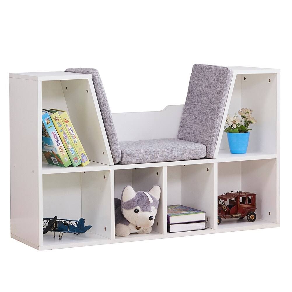 Kids Bookcase, 6-Cubby Storage Organizer Cabinet Shelf - Dark Brown X543227