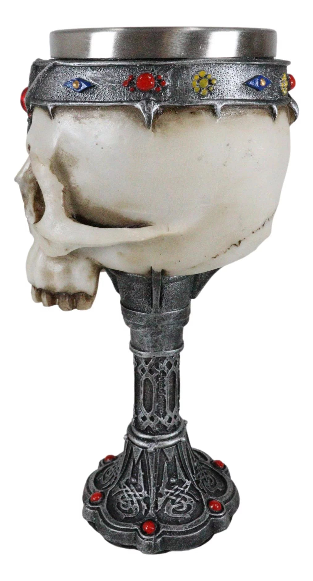 Cursed Skull With King Crown Gothic Wine Goblet Chalice Cup M650958