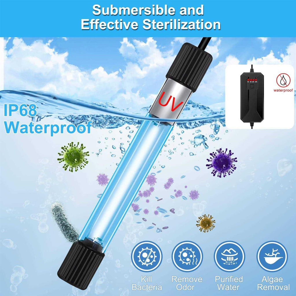 11 W UV Sterilizer Aquarium Submersible Lamp with Timer W231185