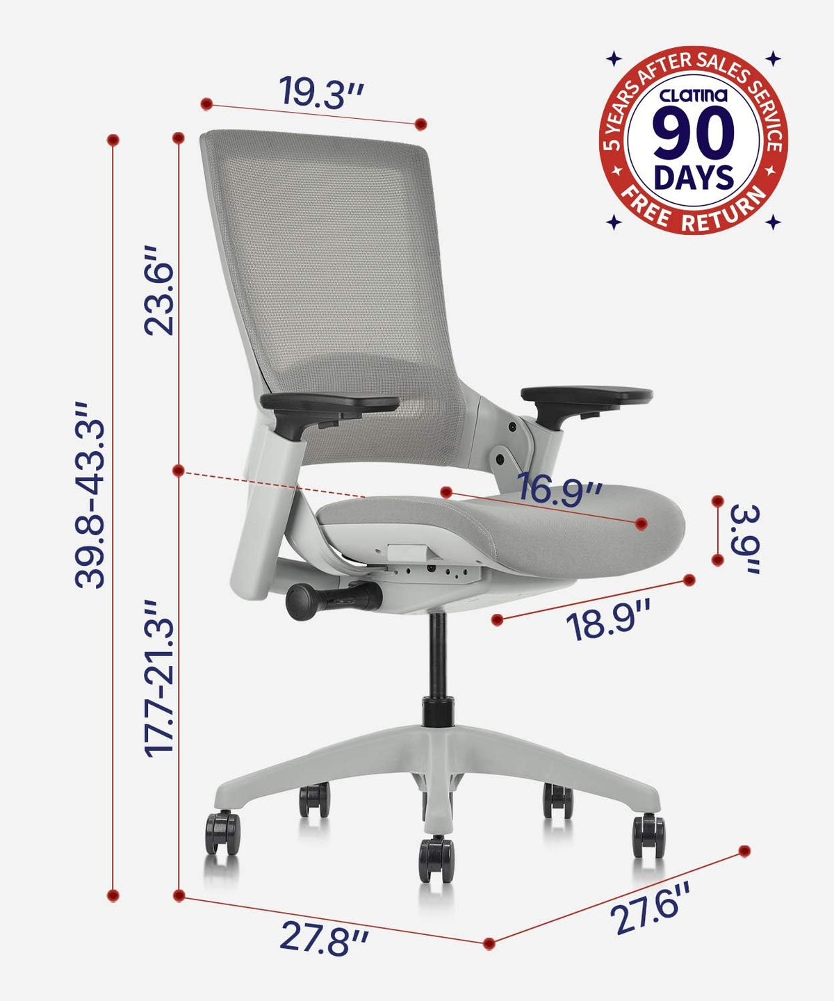 Grey Ergonomic Mesh Back Executive Chair E4635