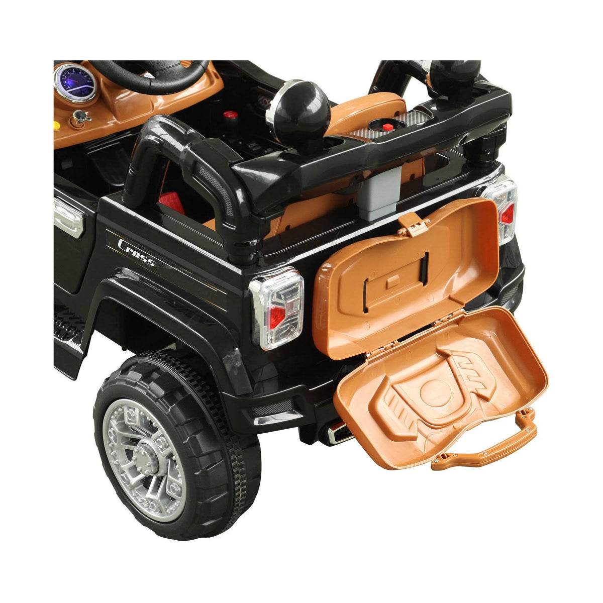 12V Battery Powered Ride on Toy Car Truck with Remote Control - Black F980231