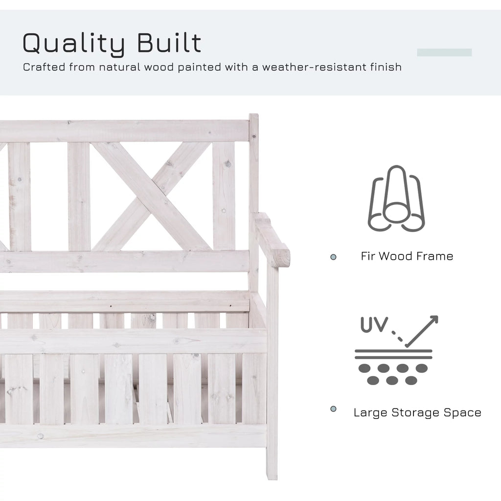 White Wooden Storage Bench K47976