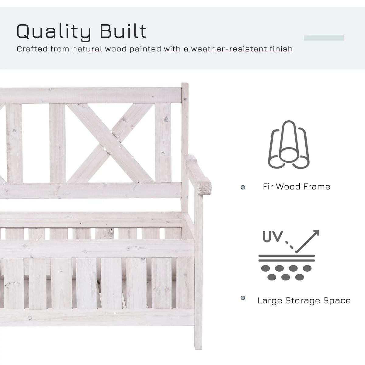 White Wooden Storage Bench K47976