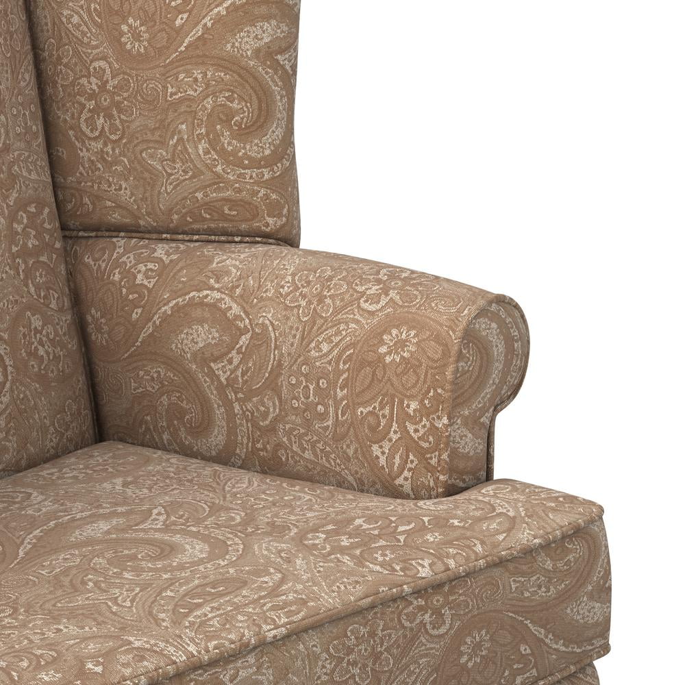 Cream Chenille Wingback Accent Chair H212