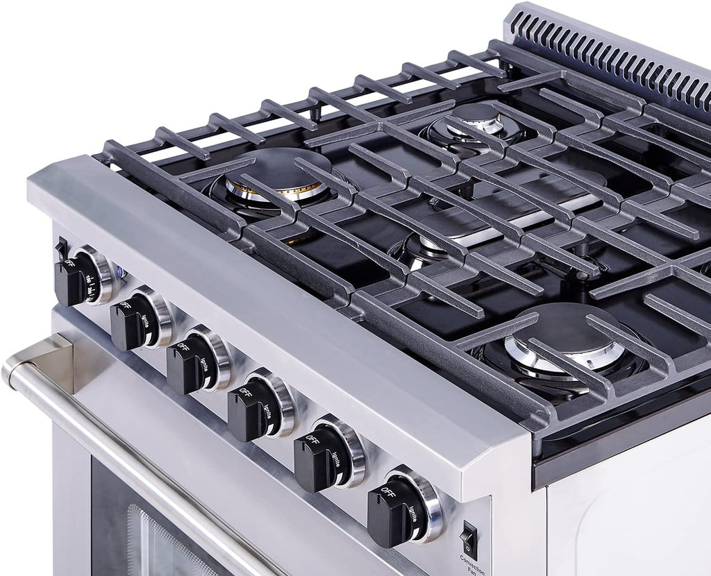 30 Inch Stainless Steel Gas Range with 5 Sealed Burners, 4.5 cu. ft. Oven, Storage Drawer, Cast Iron Grate X50193
