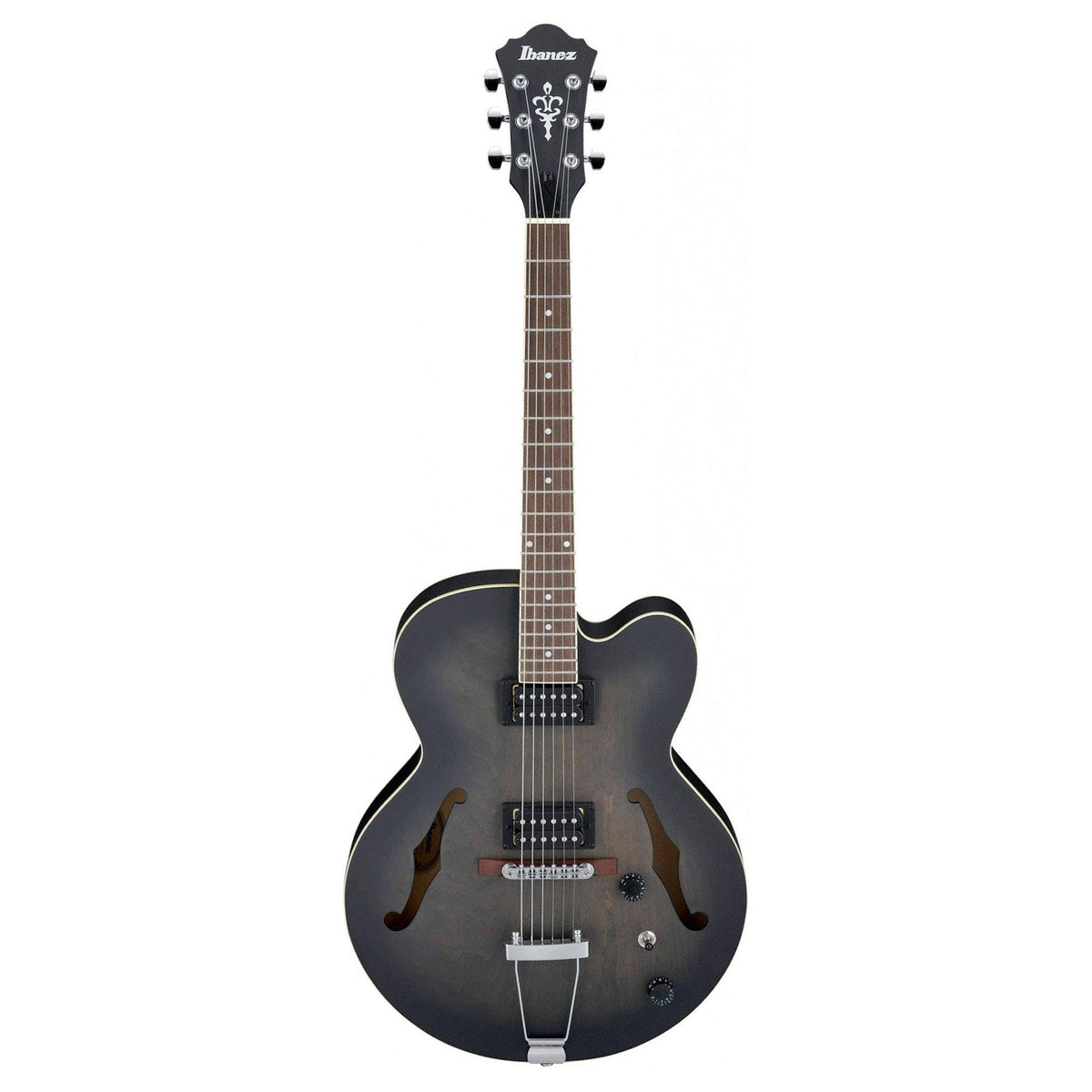 Transparent Black Flat Hollowbody Electric Guitar O642833
