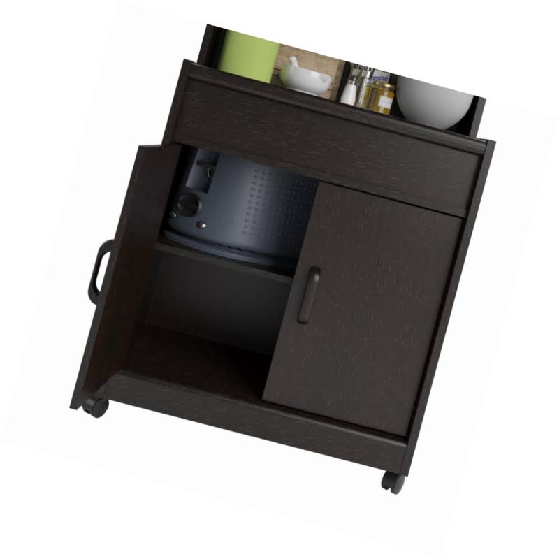 Microwave Cart with Shelf Espresso O73910