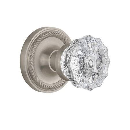 Clear Crystal Double Dummy Door Knob with Rope Rosette N63193