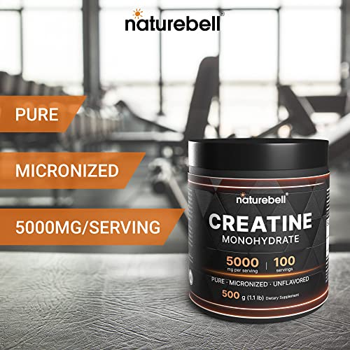 2 Pack Creatine Monohydrate Powder 500 Grams, 5000mg Per Serving, Pure Unflavored Creatine Powder Z18792