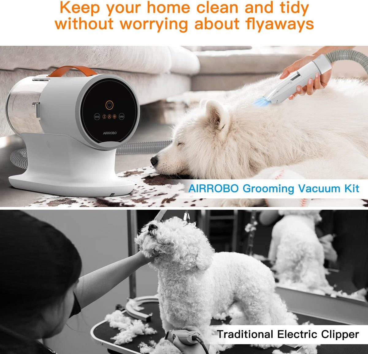 Dog Grooming Vacuum with 5 Pet Grooming Tools O15215