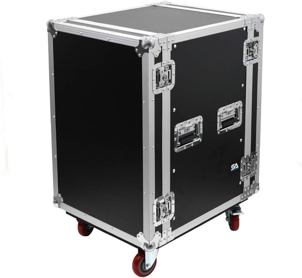 16 Space Pro Audio DJ Road Rack Case with Casters Z5162