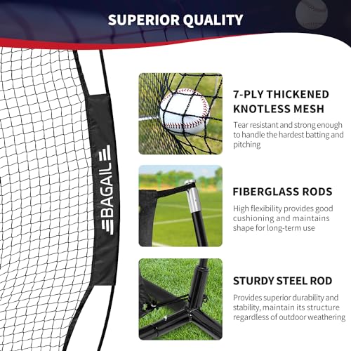 7x7 ft Baseball & Softball Practice Net with Bow Frame, Carry Bag G65167