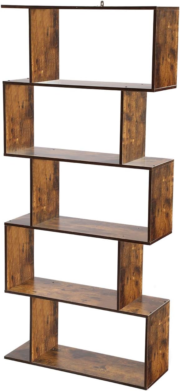 5-Tier Wood S Shaped Bookshelf H690183