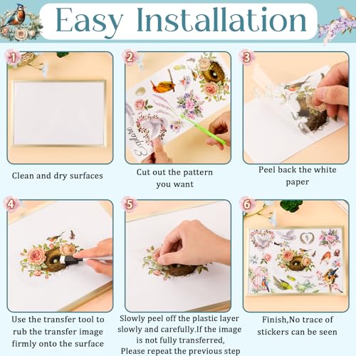 12 Sheets Rub on Transfers, 11.9 x 5.9 Inch A976