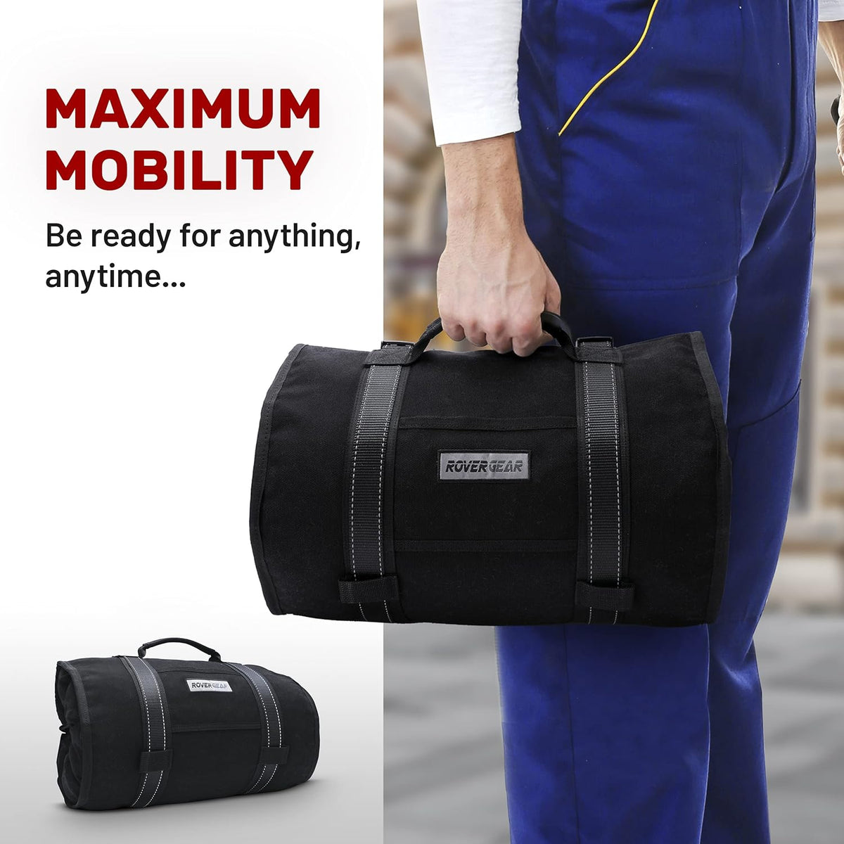 Canvas Tool Roll Bag with 5 Oversized Pouches I2162