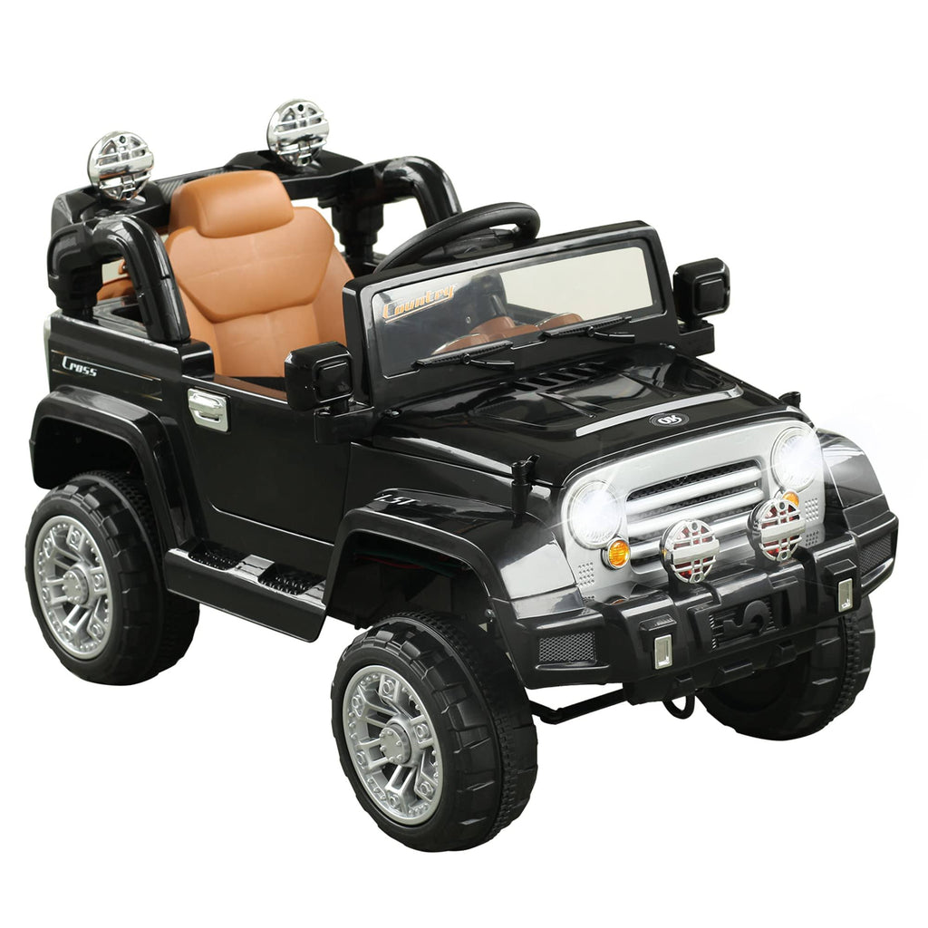 12V Battery Powered Ride on Toy Car Truck with Remote Control - Black F980231