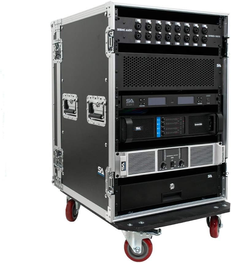 16 Space Pro Audio DJ Road Rack Case with Casters Z5162