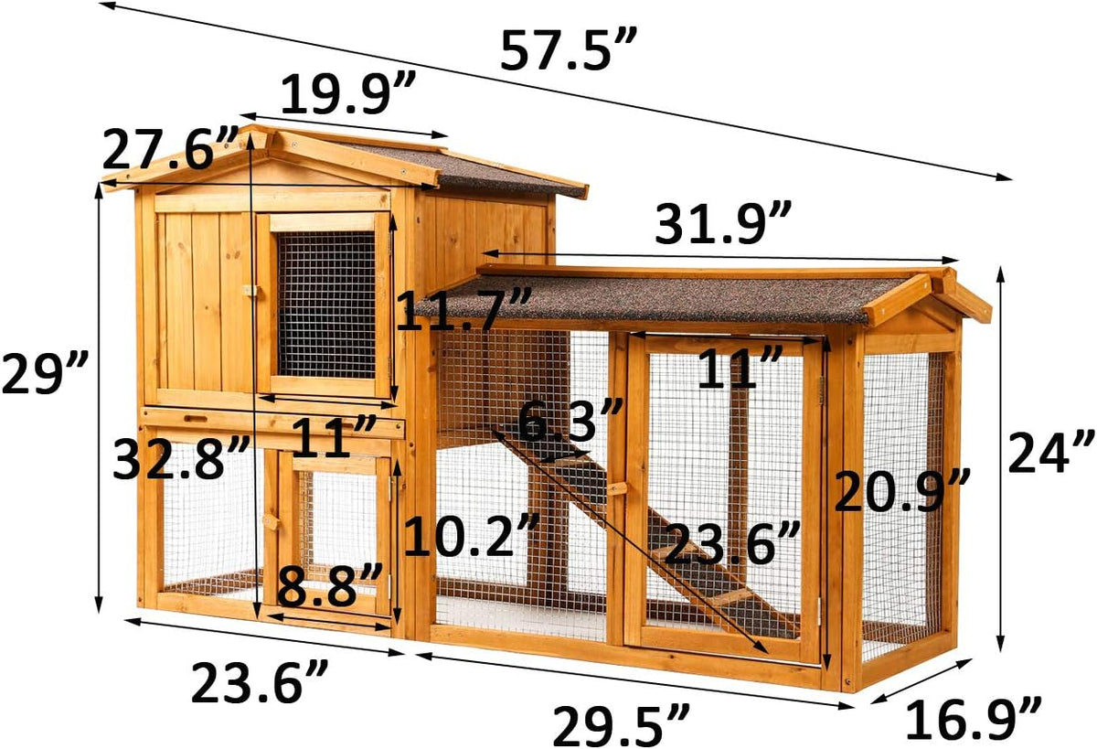 Large Wooden Outdoor Chicken Coop with Removable Tray & Ramp A715332