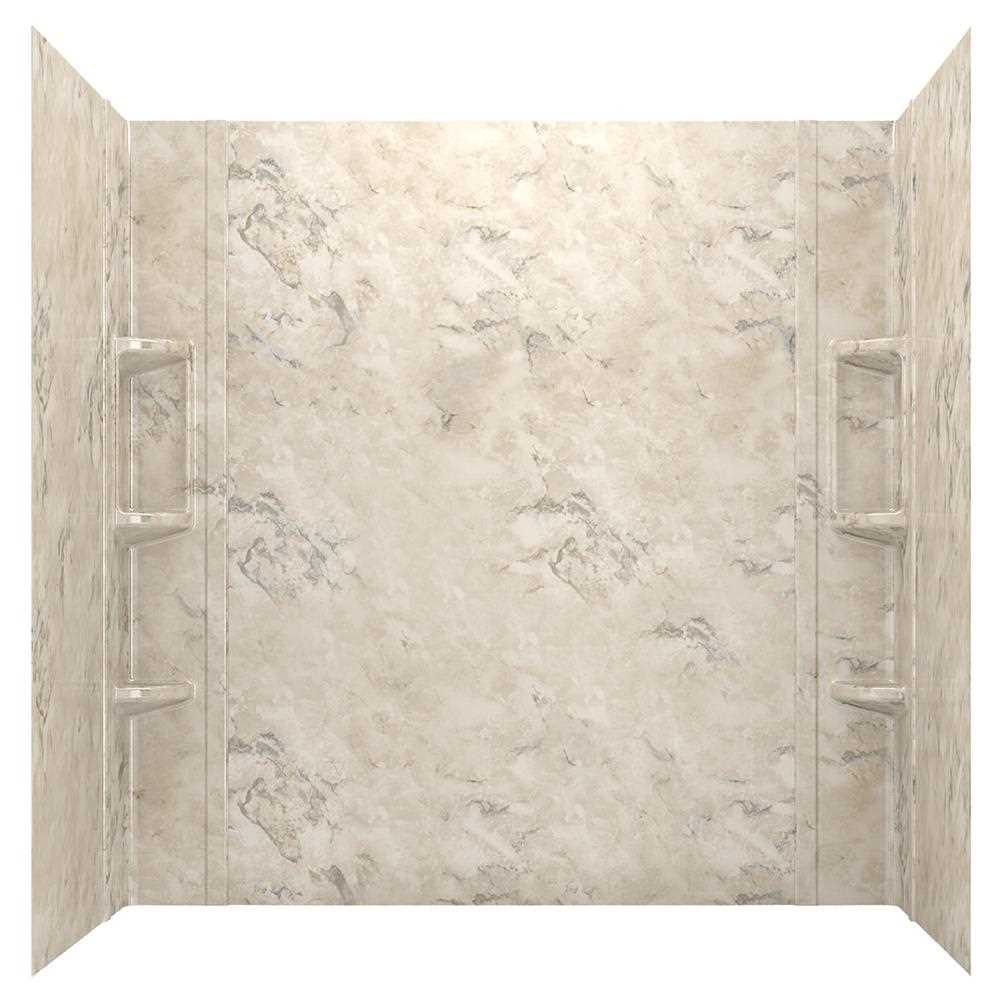 5-Piece Glue-Up Alcove Bath Wall Set in Celestial Marble N50182