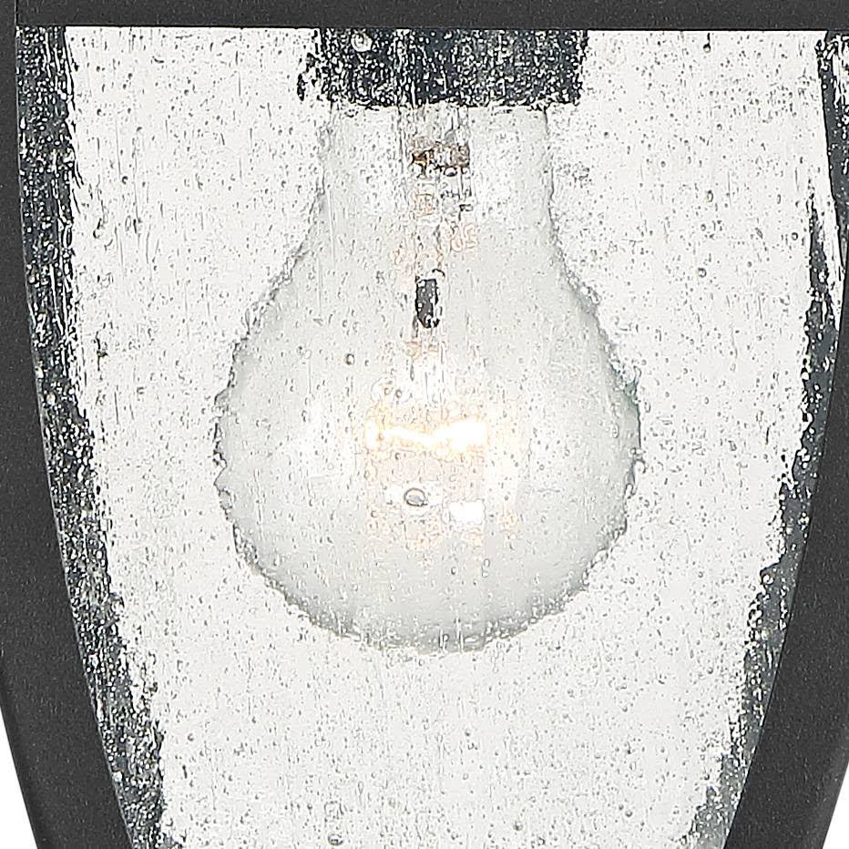 Black 12 inch Clear Seedy Glass Motion Sensor Outdoor Wall Light I418875