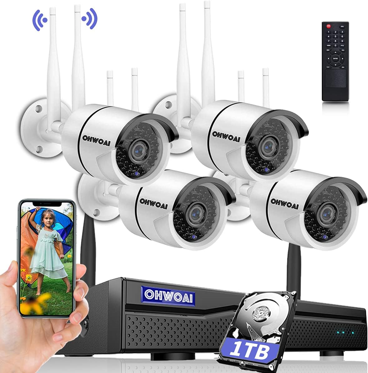 8 Channel 1080P Wireless Security Camera System with 1TB Hard Drive Q82756