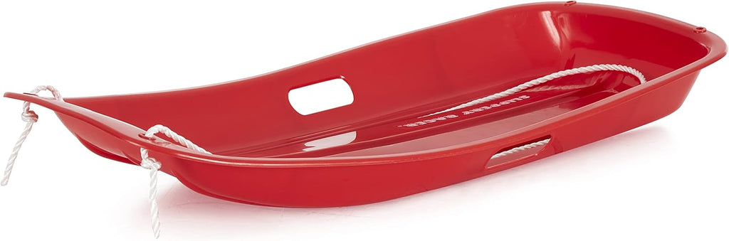 Red 2 Pack Plastic Snow Sled with Pull Rope and Handles Q1633
