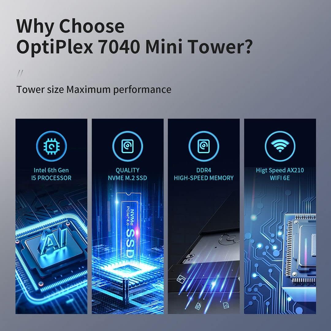 PC Tower Desktop Computer, i5 6500 3.20GHz, 16GB DDR4 Ram, 512GB M.2 NVMe SSD, 1TB HDD, Windows 10 Pro U9578