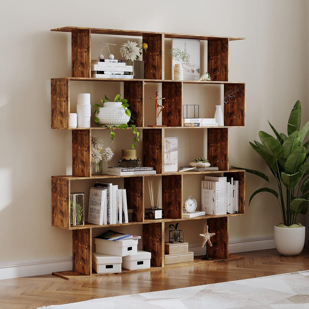 5-Tier Wood S Shaped Bookshelf H690183