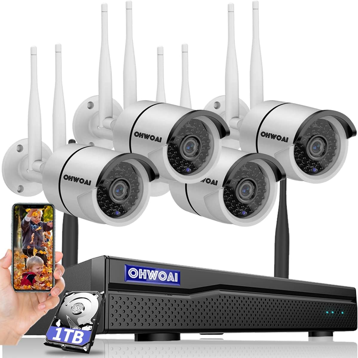 8 Channel 1080P Wireless Security Camera System with 1TB Hard Drive Q82756