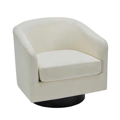 Flax Khaki Fabric Swivel Barrel Accent Chair M9810